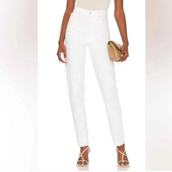 Mother Snacks High Waisted Twixzy Skimp Sticky Rice Straight Leg Denim Size 30 - Picture 1 of 13